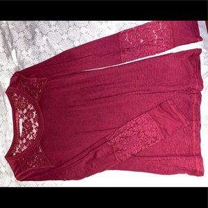 Long sleeve lace detailed shirt